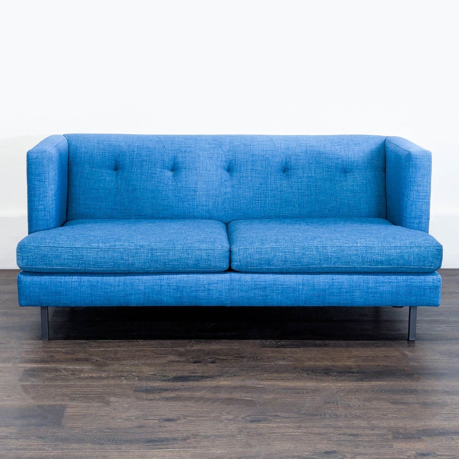 CB2 Avec Modern Blue Fabric Loveseat  - image-8