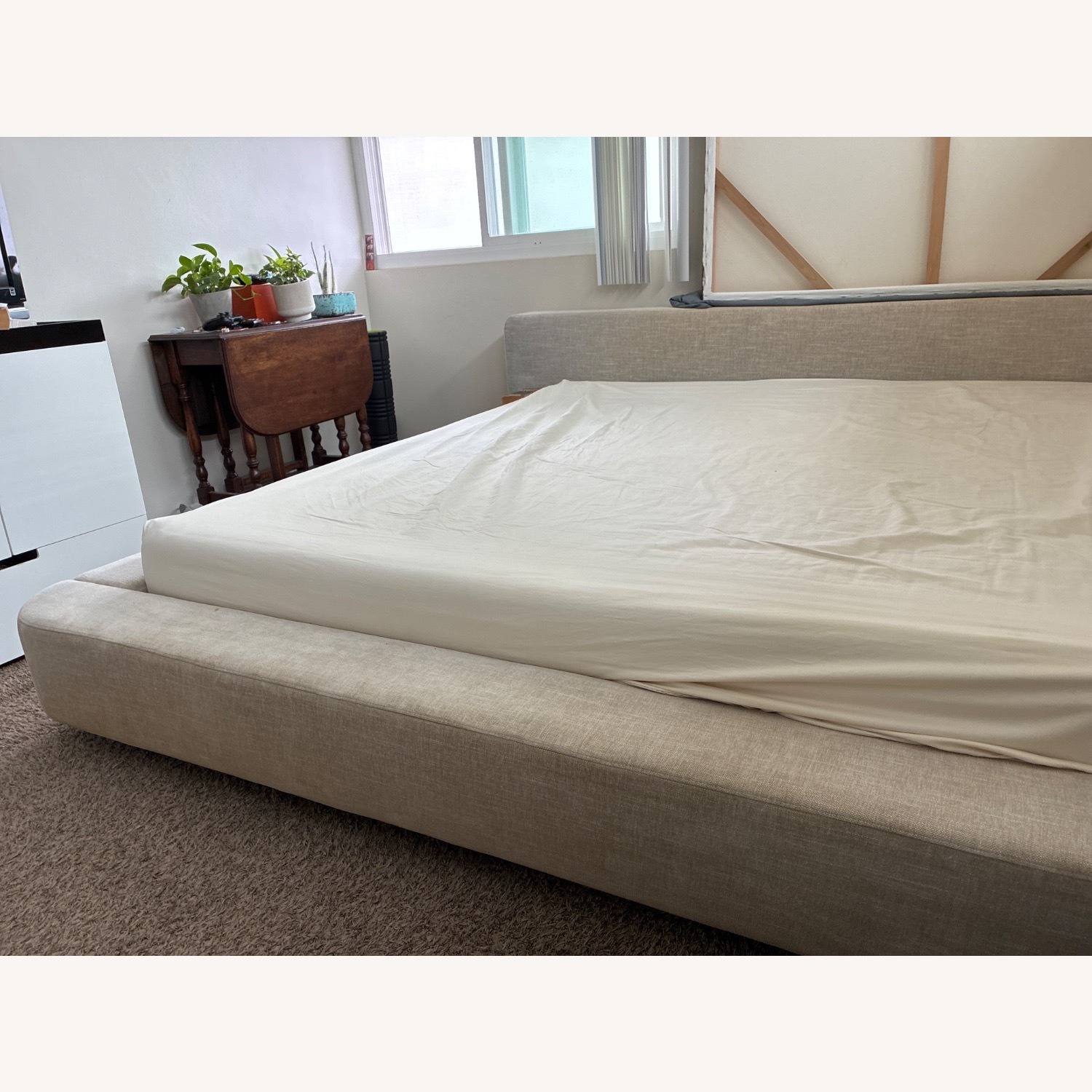 Ligne Roset Cemia by Peter Maly Natural Fabric Full Bed - image-2
