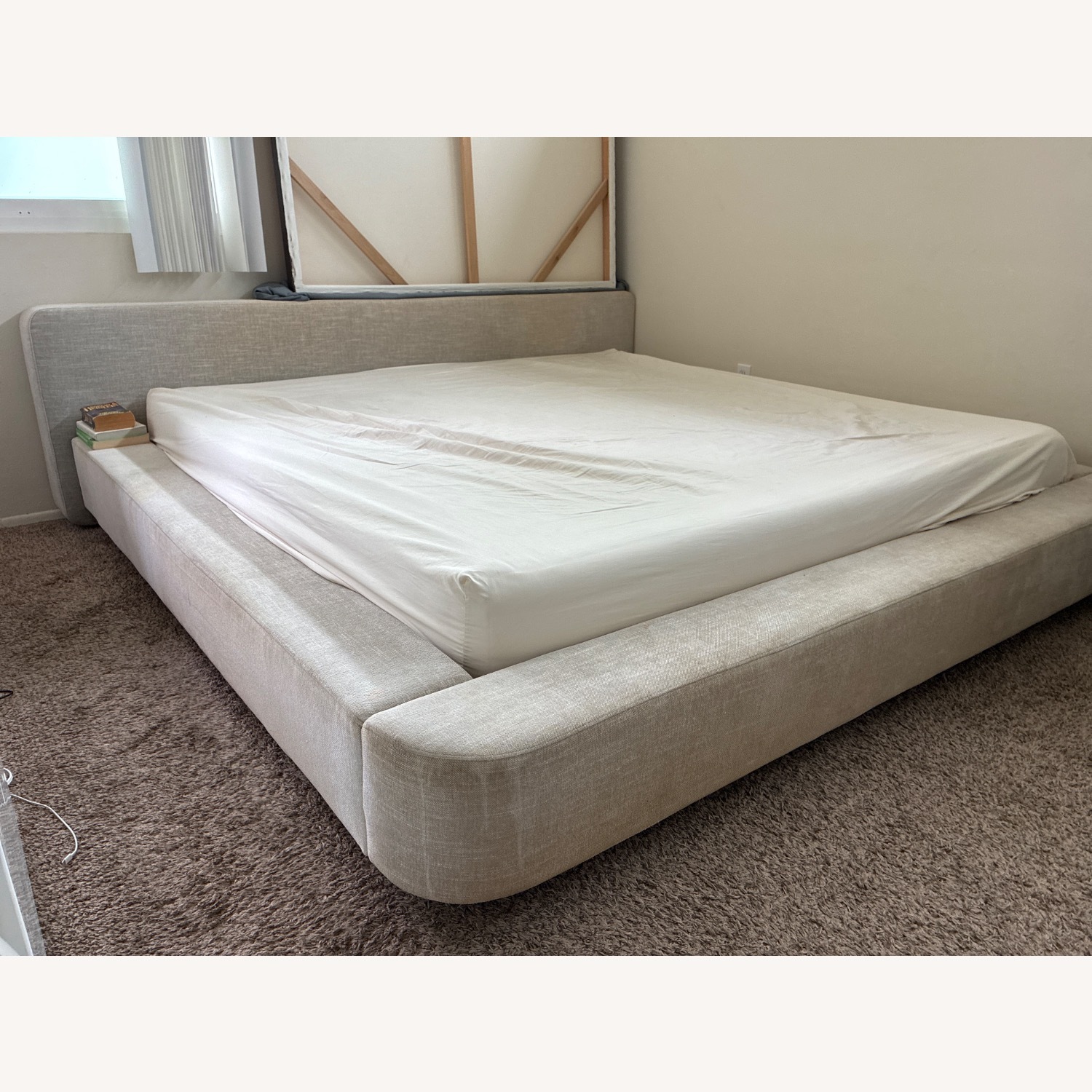 Ligne Roset Cemia by Peter Maly Natural Fabric Full Bed - image-3