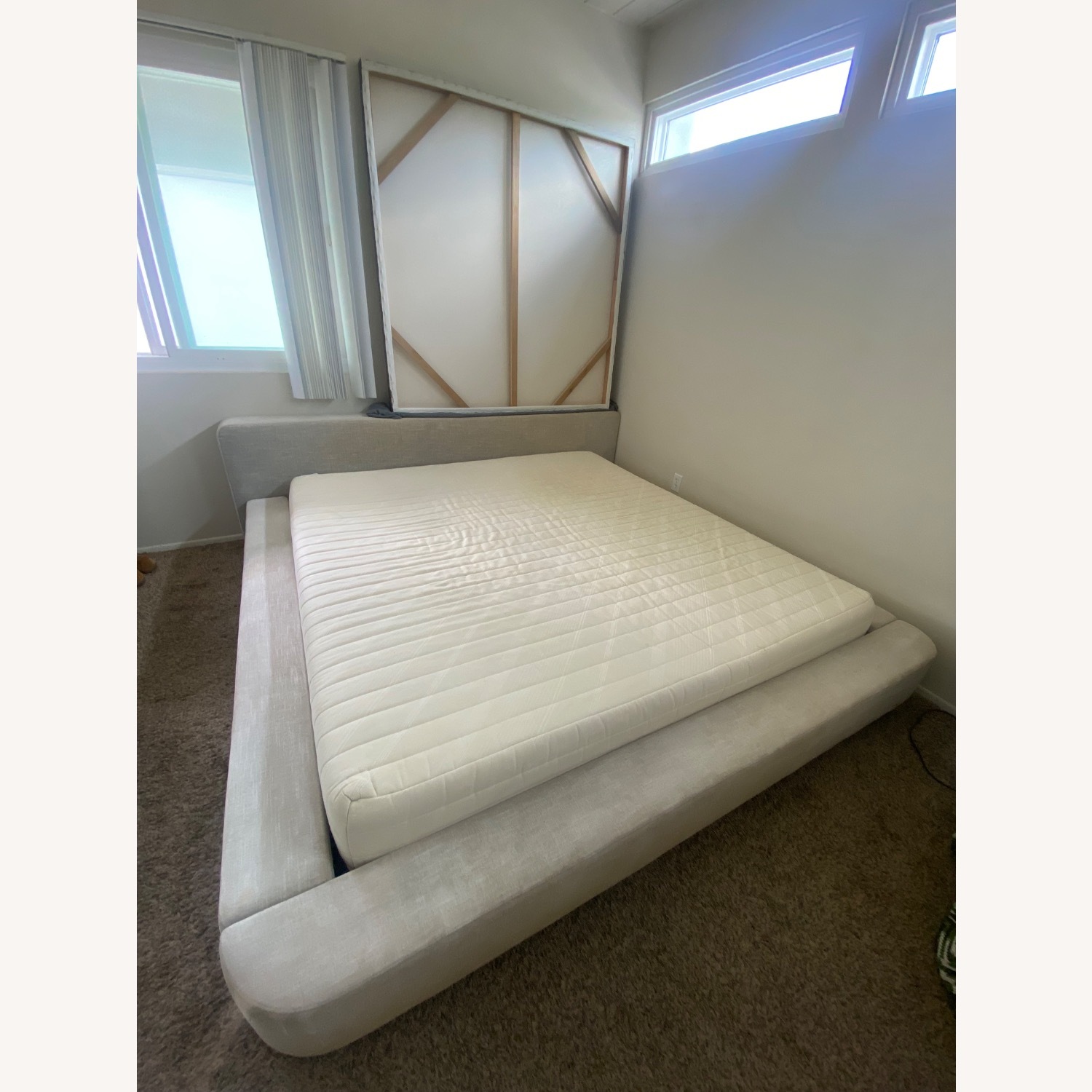 Ligne Roset Cemia by Peter Maly Natural Fabric Full Bed - image-1