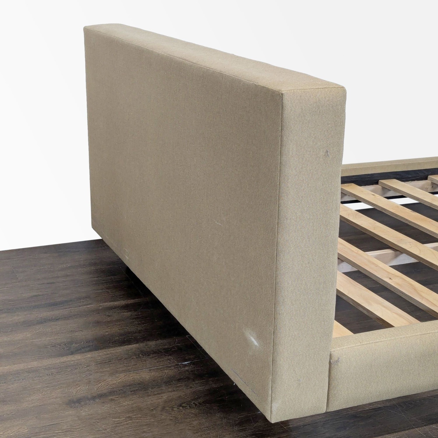Crate & Barrel Tate Beige Upholstered Bed Frame  - image-4