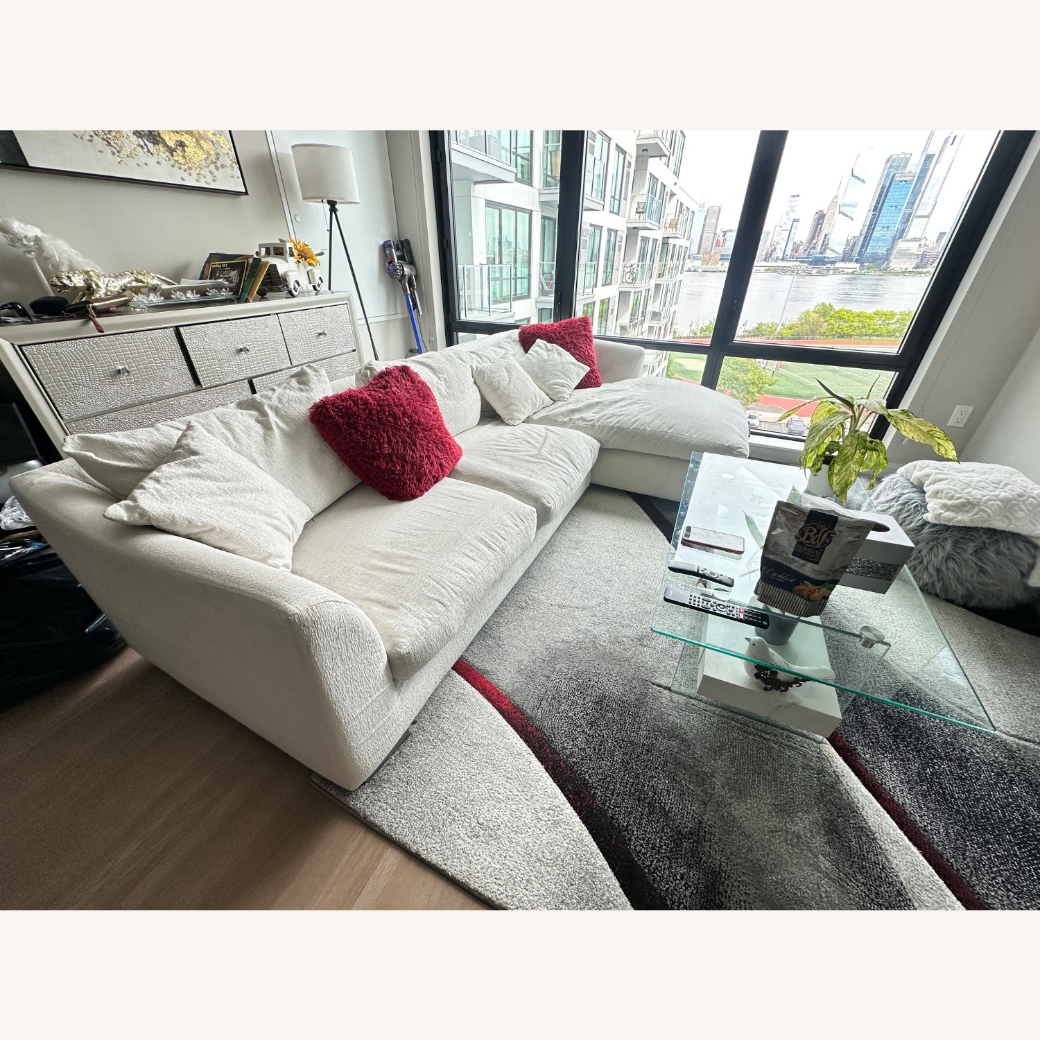 Valyou Furniture White Fabric 3+ Seater Sofa - image-1