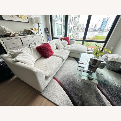 Used Valyou Furniture White Fabric 3+ Seater Sofa for sale on AptDeco