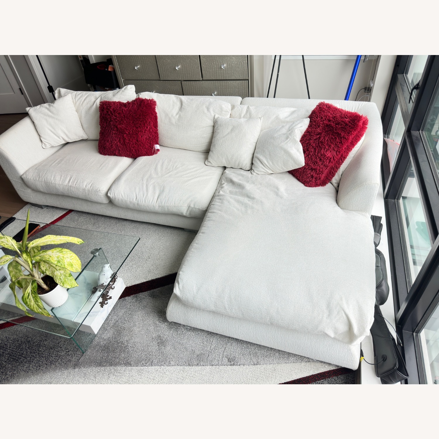 Valyou Furniture White Fabric 3+ Seater Sofa - image-2