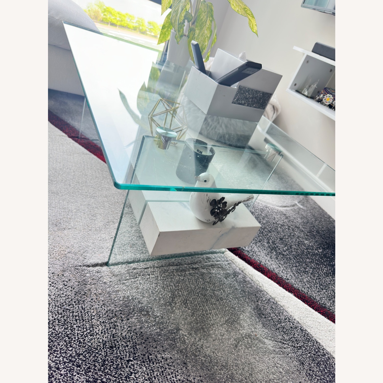 Wayfair Kaylee White Glass Coffee Table - image-2