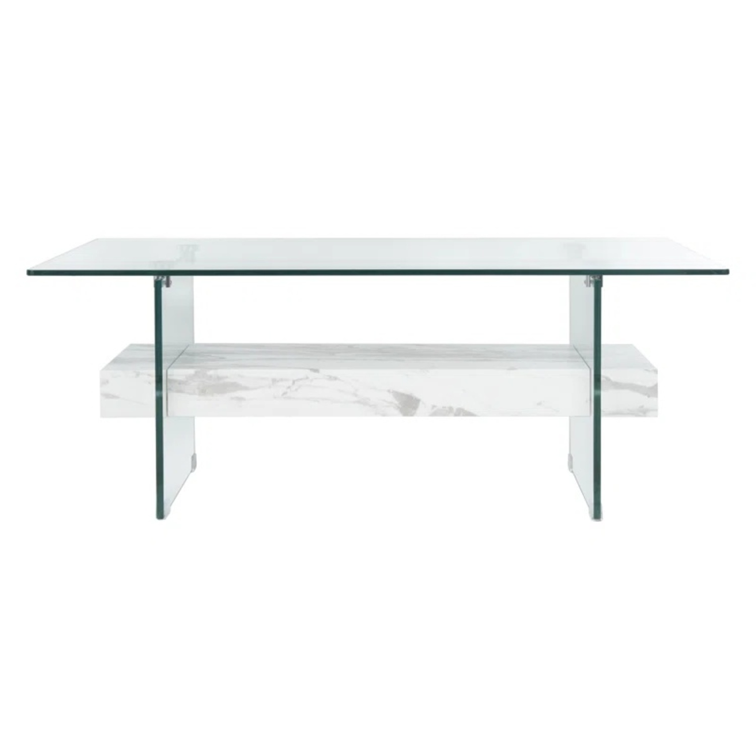 Wayfair Kaylee White Glass Coffee Table - image-4