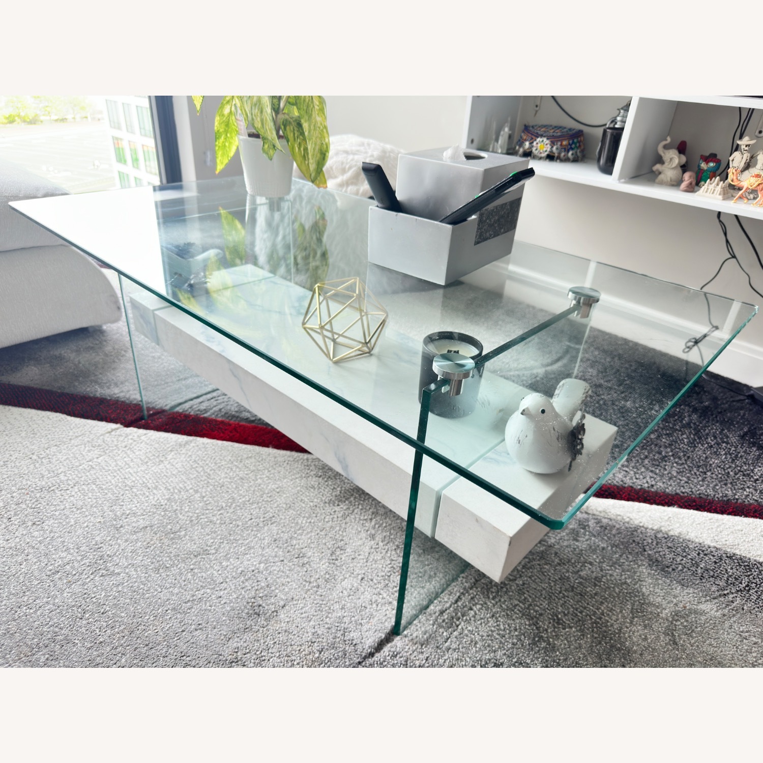 Wayfair Kaylee White Glass Coffee Table - image-3