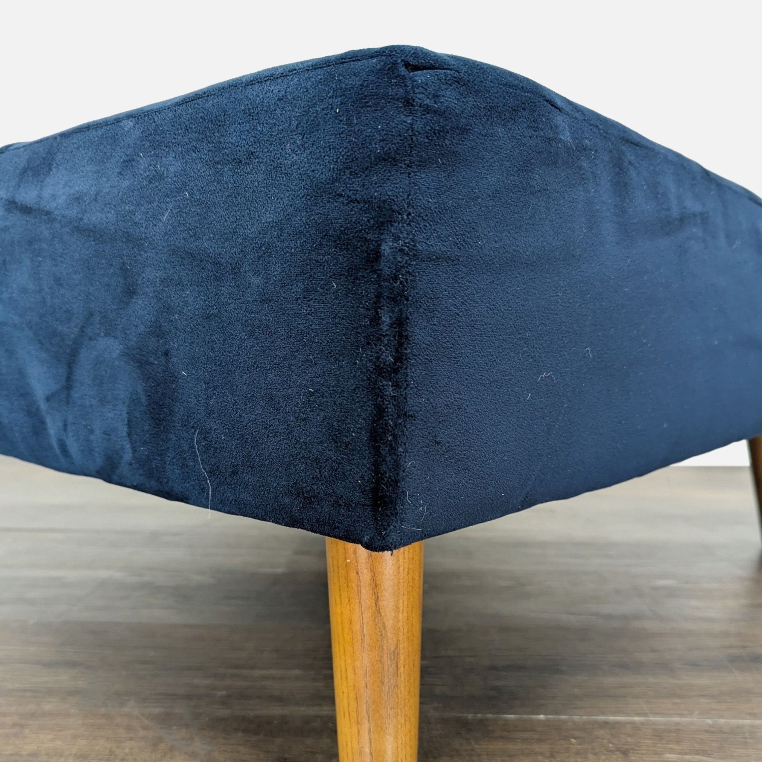 Tufted Ottoman on Wood Legs	 - image-4