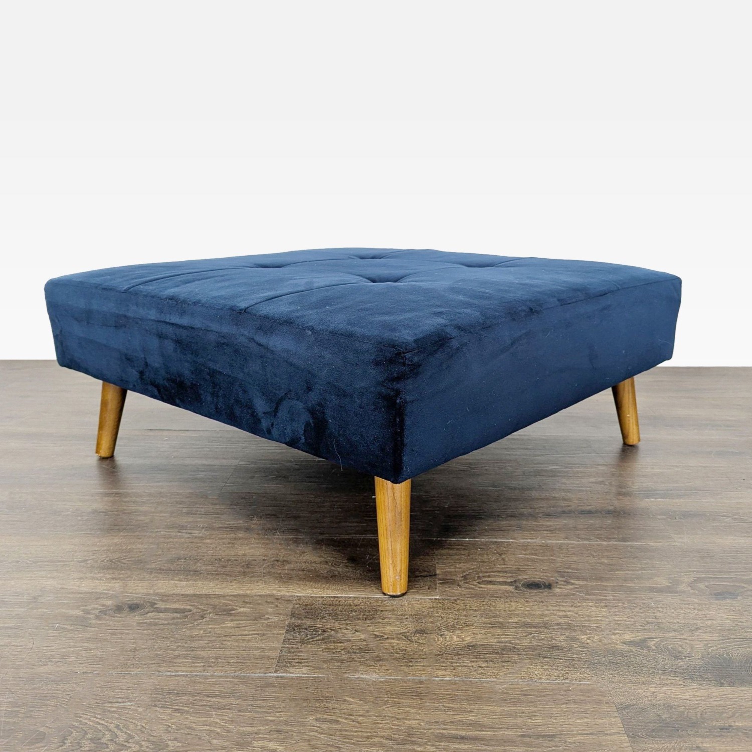 Tufted Ottoman on Wood Legs	 - image-5