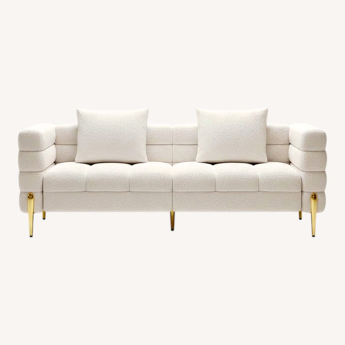 Used White Fabric 3+ Seater Sofa for sale on AptDeco