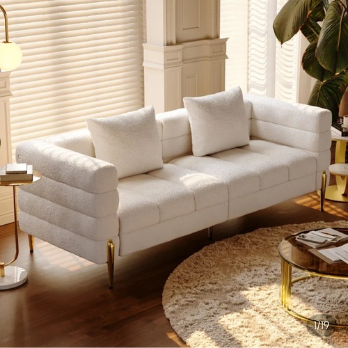 Used White Fabric 3+ Seater Sofa for sale on AptDeco