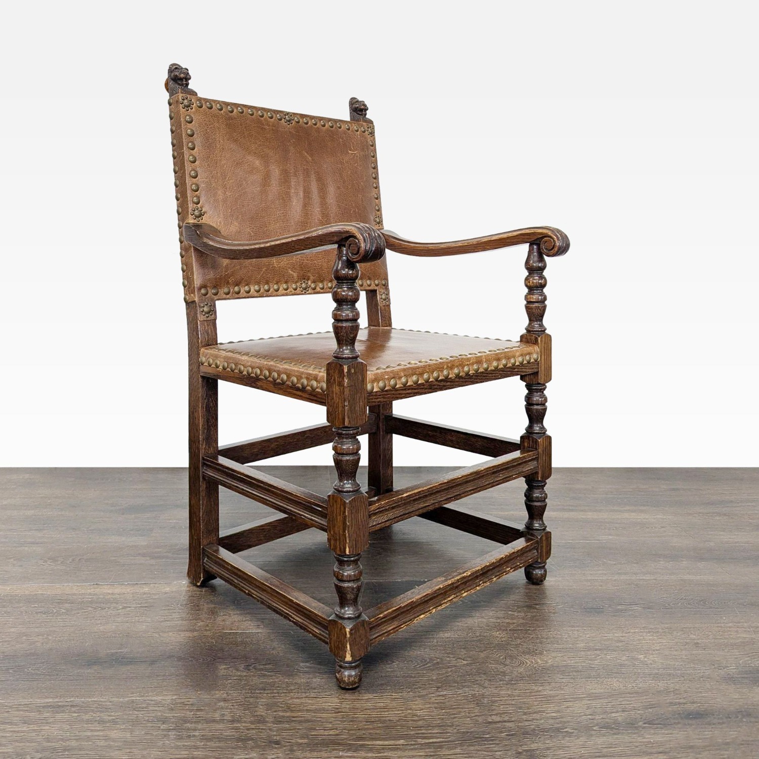 Vintage Leather Dining Armchair - image-6