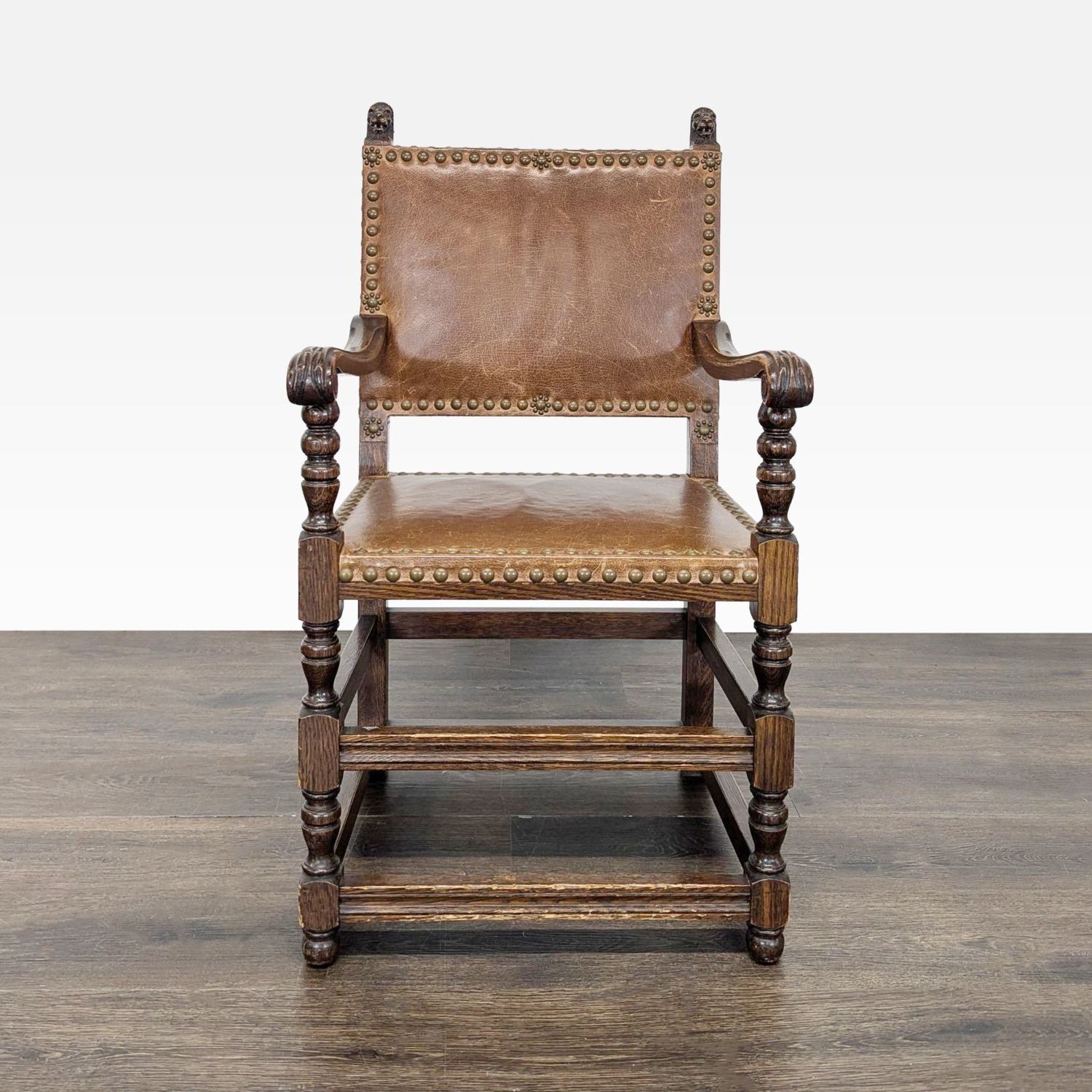 Vintage Leather Dining Armchair - image-8