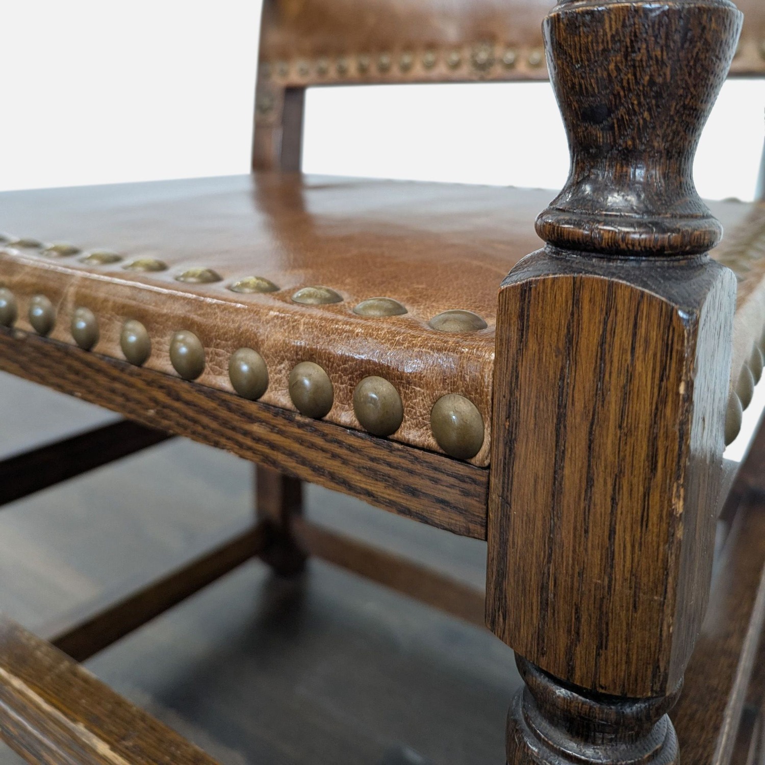 Vintage Leather Dining Armchair - image-2