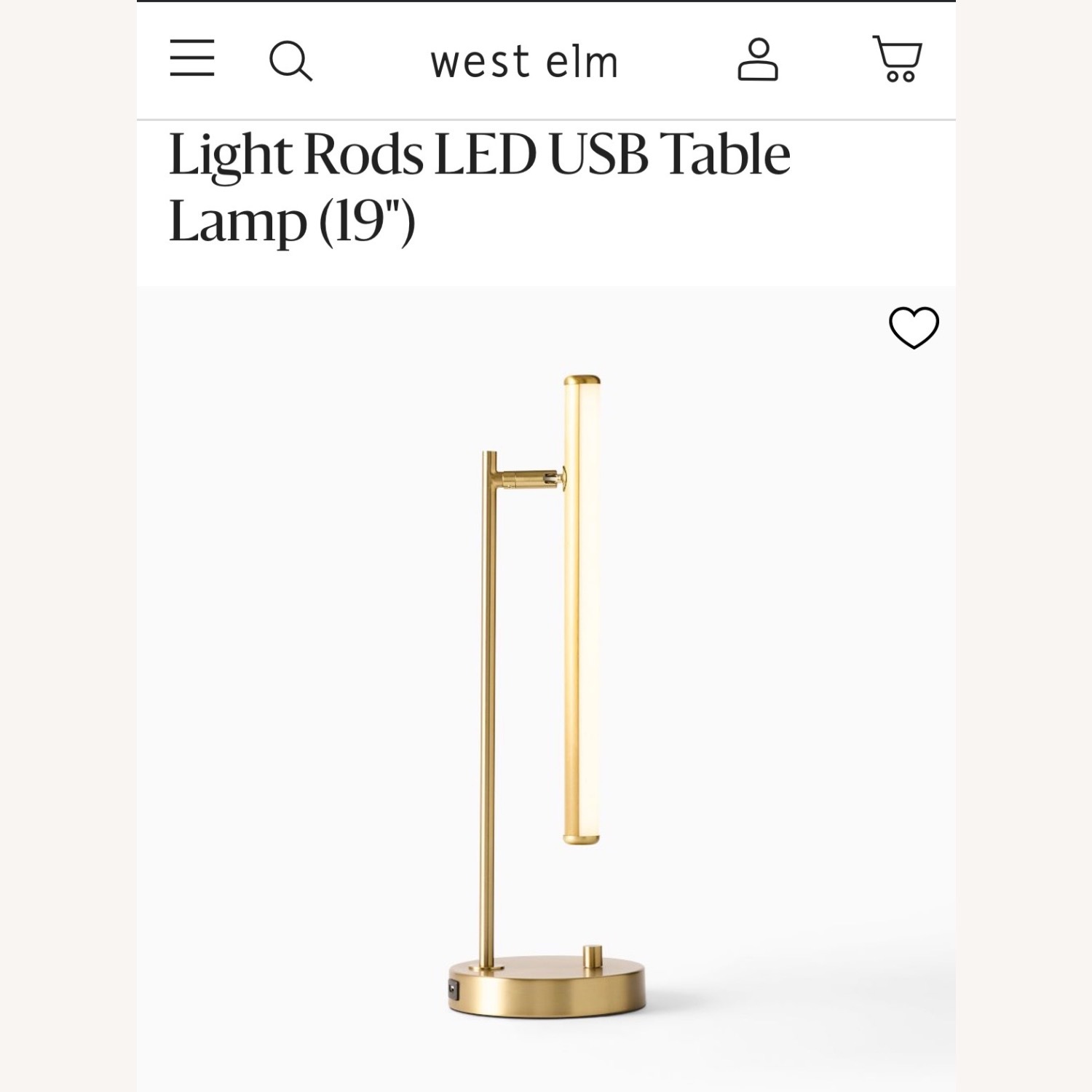 West Elm Gold Metal Table Lamp - image-2