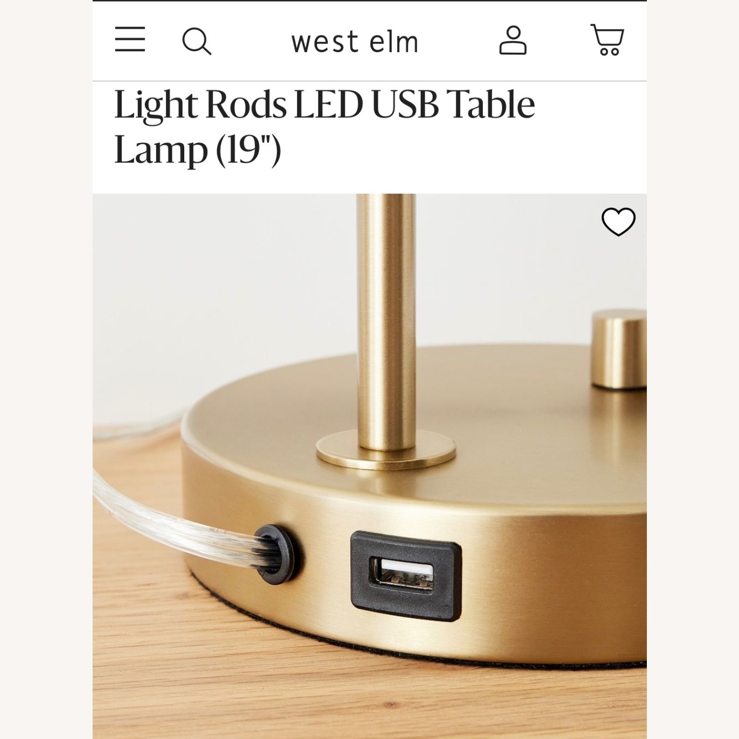 West Elm Gold Metal Table Lamp - image-3