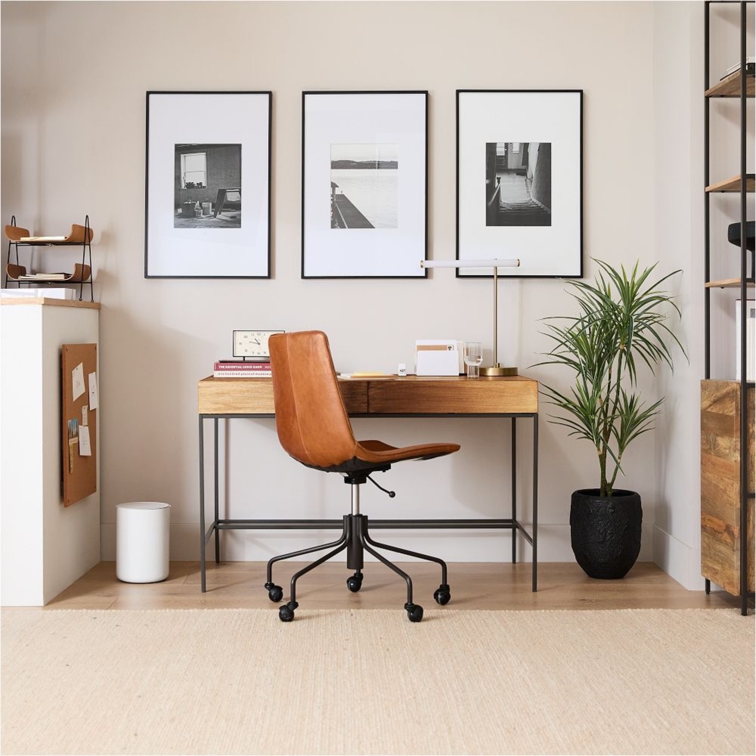 West Elm Gold Metal Table Lamp - image-8