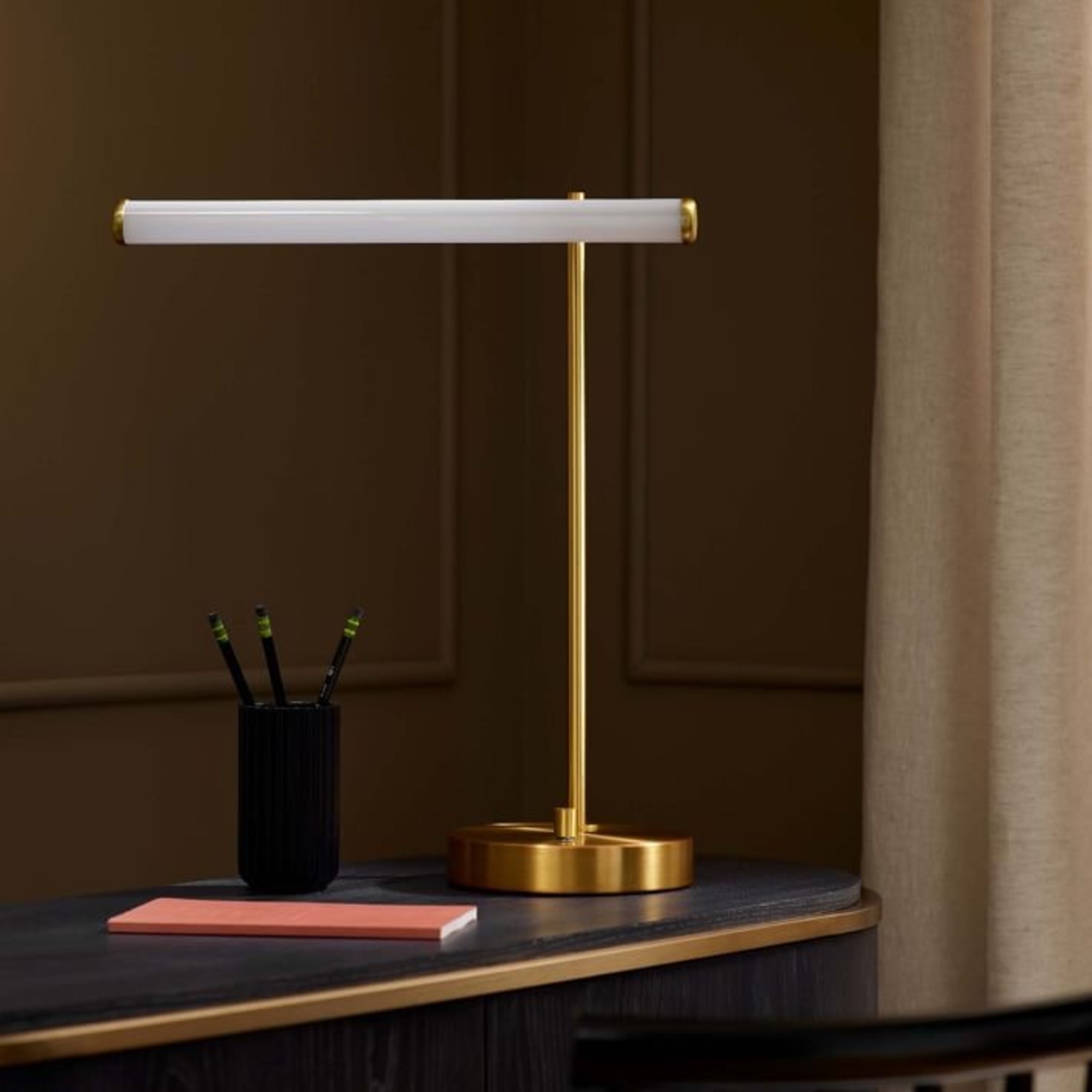 West Elm Gold Metal Table Lamp - image-7