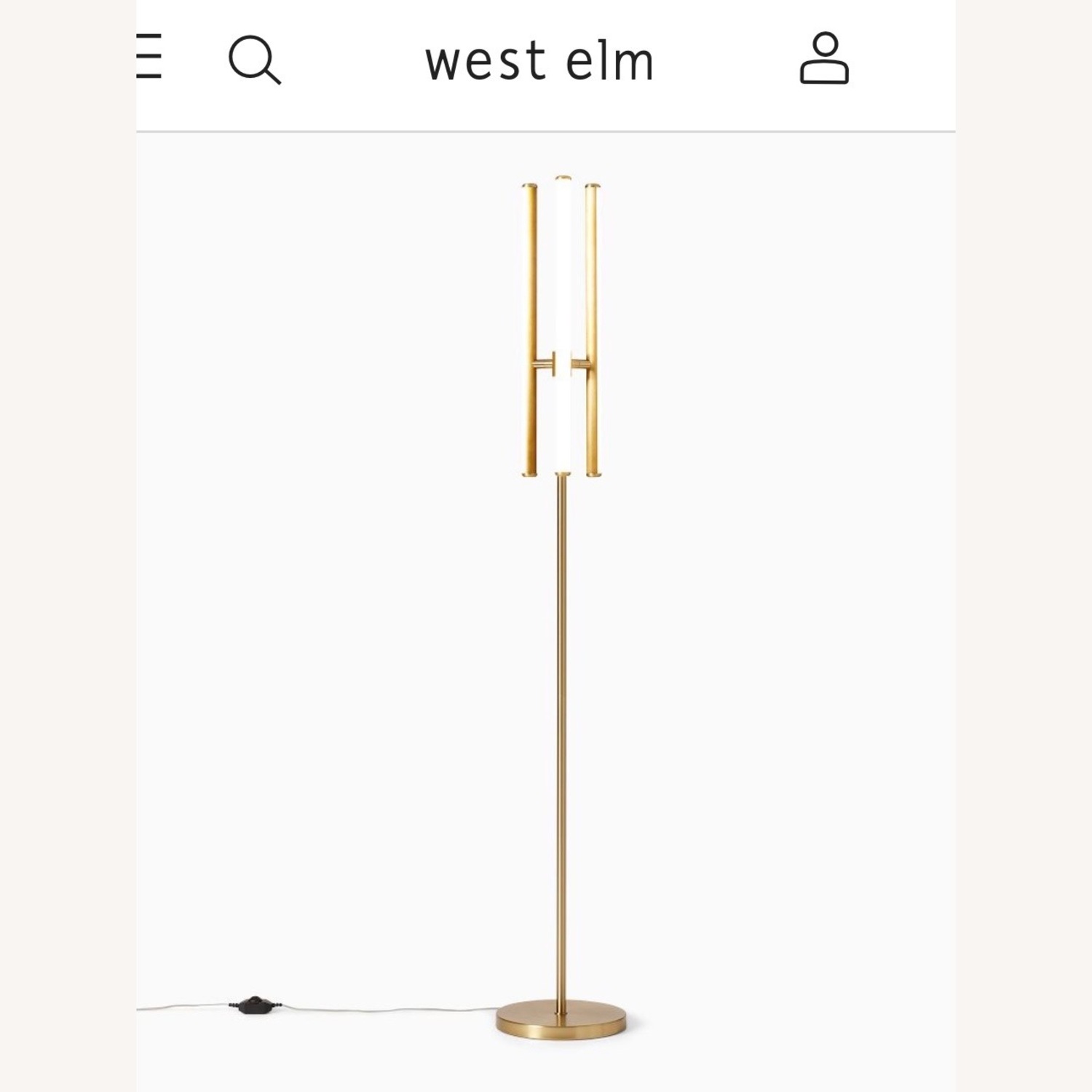 West Elm Gold Metal Floor Lamp - image-2