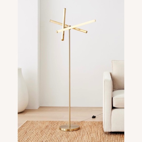 Used West Elm Gold Metal Floor Lamp for sale on AptDeco