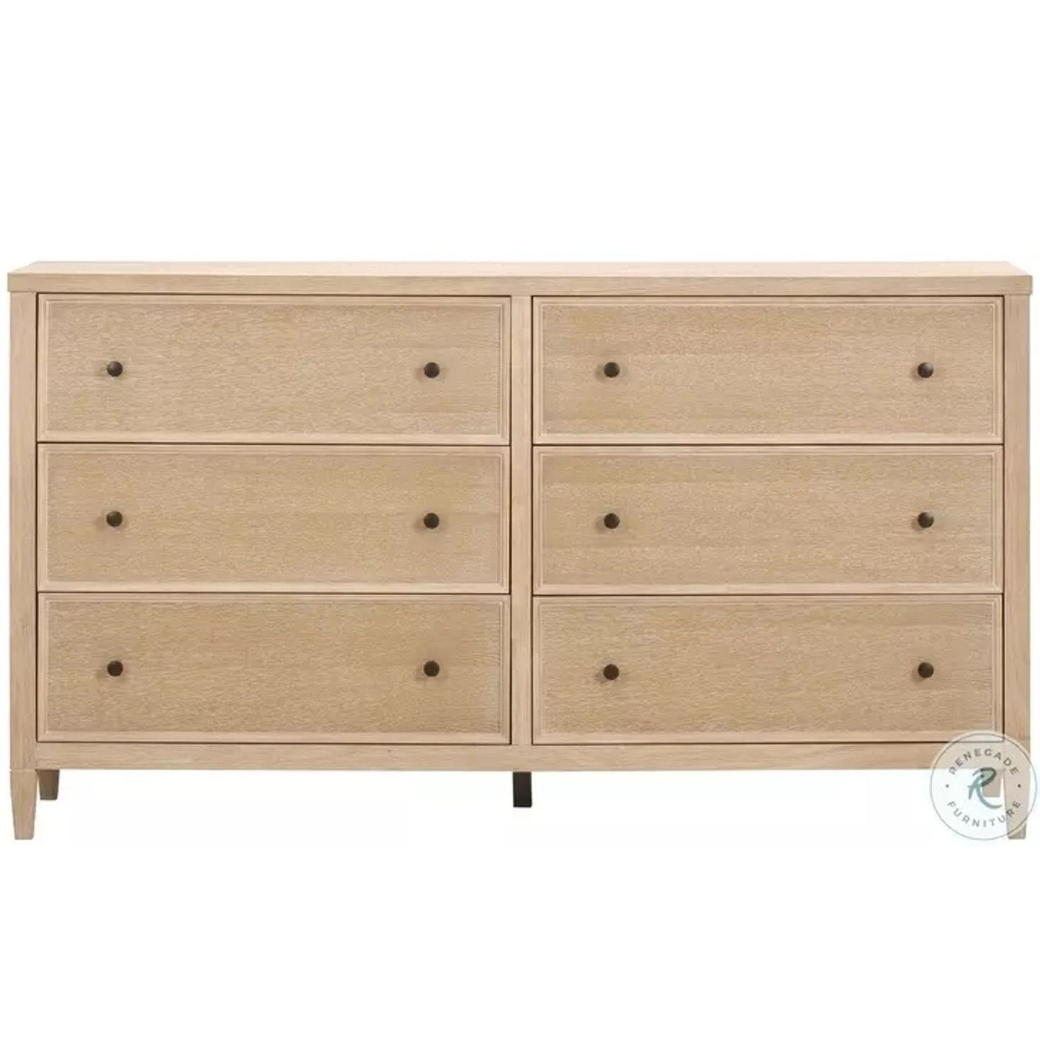Bristol Park Whitewashed Oak Wood 6-Drawer Dresser - image-8