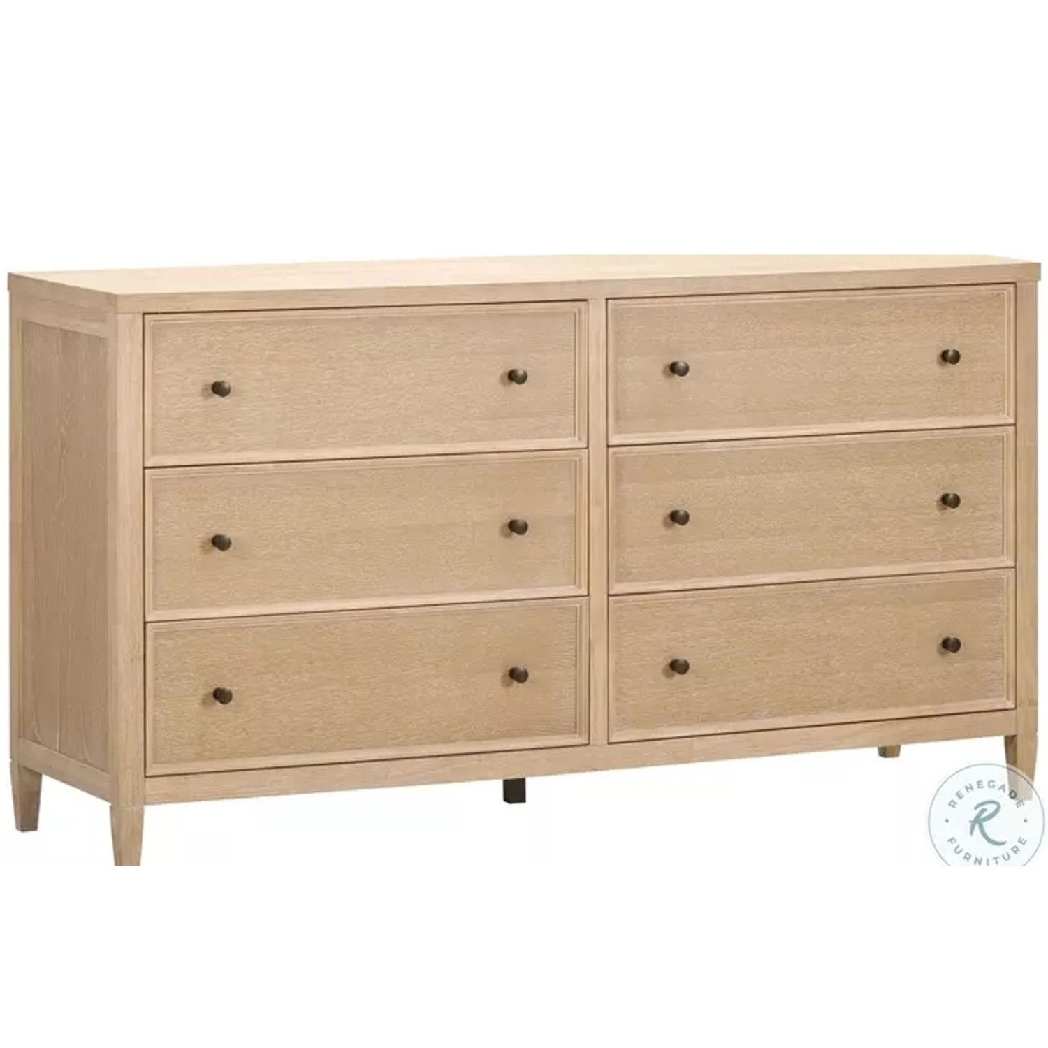 Bristol Park Whitewashed Oak Wood 6-Drawer Dresser - image-4