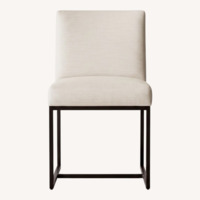 Restoration Hardware White Fabric Dining Chair