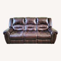 Dark Brown Leather 2 Piece Sectional