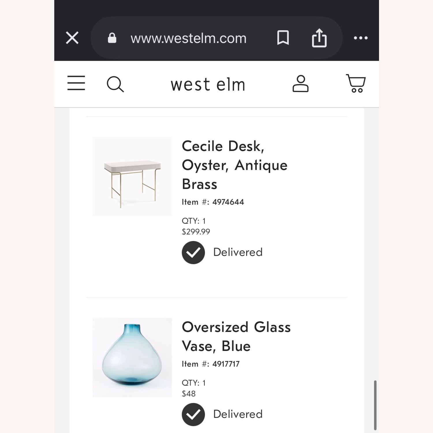 West Elm White&Gold Desk - image-4