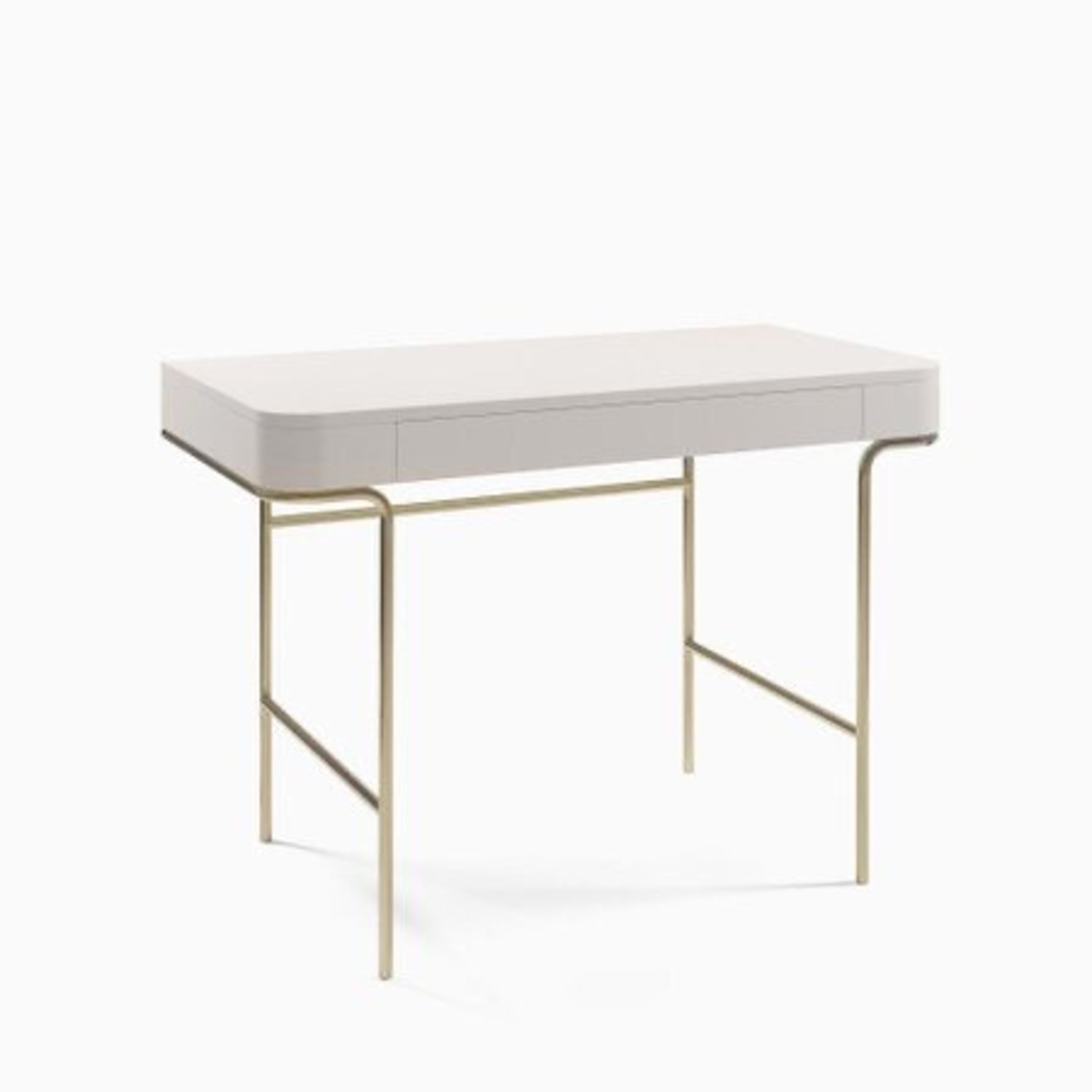 West Elm White&Gold Desk - image-1