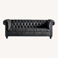 Arhaus Berwick Dark Gray Faux Leather 3+ Seater Sofa
