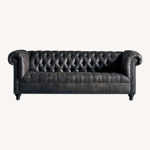 Used Arhaus Berwick Dark Gray Faux Leather 3+ Seater Sofa for sale on AptDeco