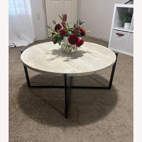 Used Home Goods Natural Marble Coffee Table for sale on AptDeco