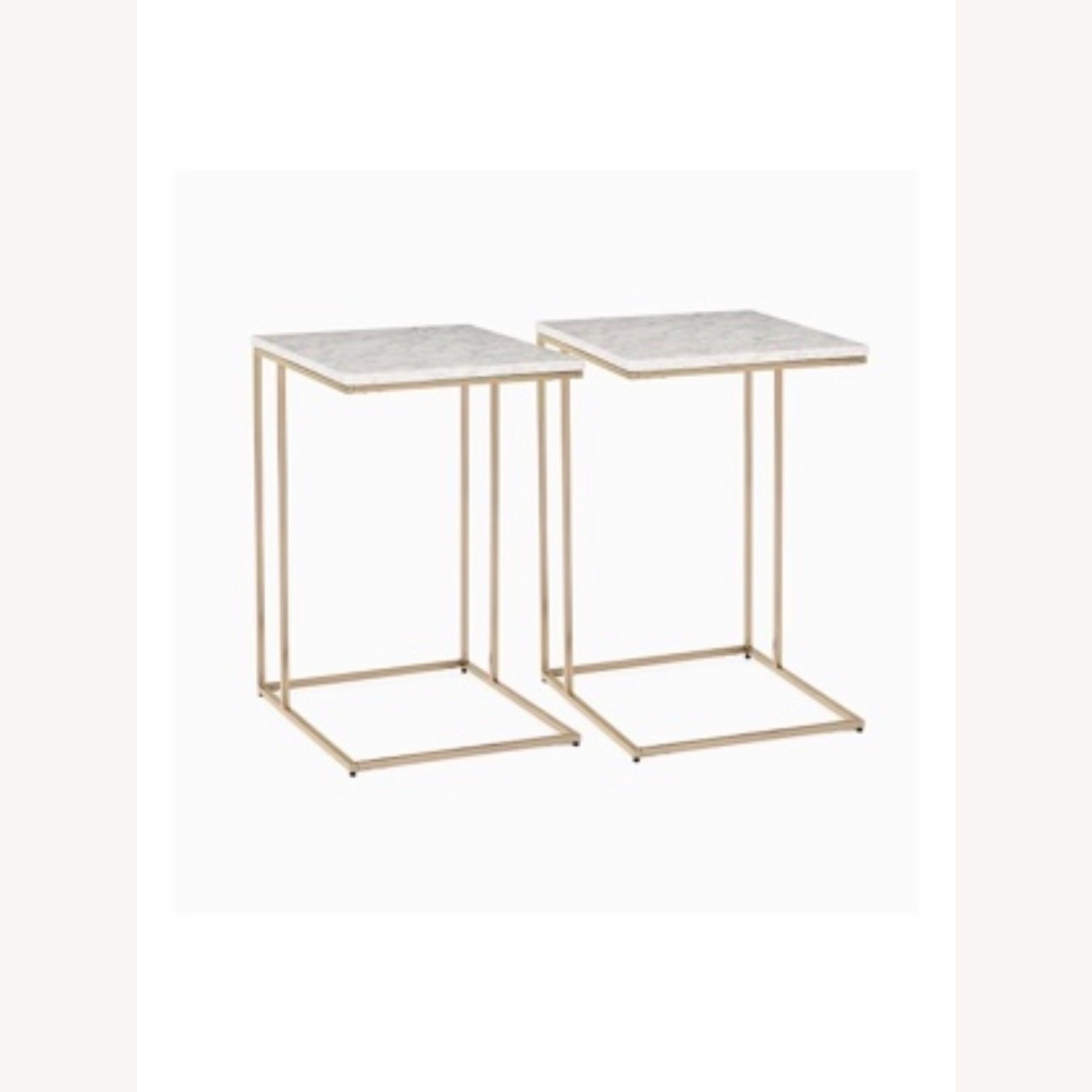 West Elm Marble Side Tables Set of 2 - image-1