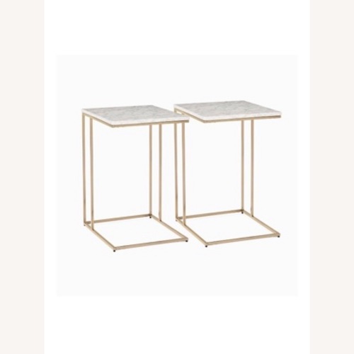 Used West Elm Marble Side Tables Set of 2 for sale on AptDeco