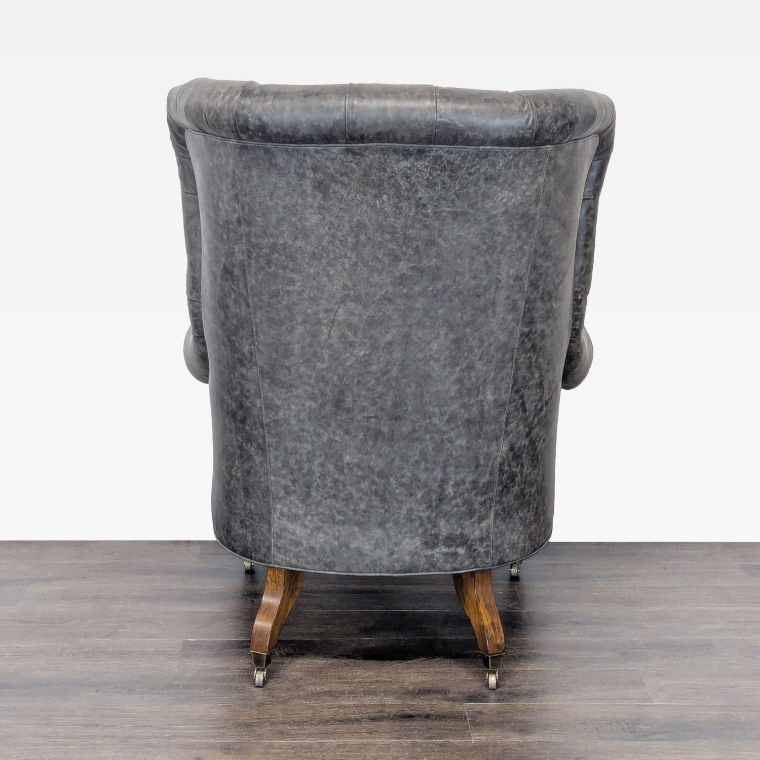Lillian August Tufted Leather & Fabric Club Chair - image-2