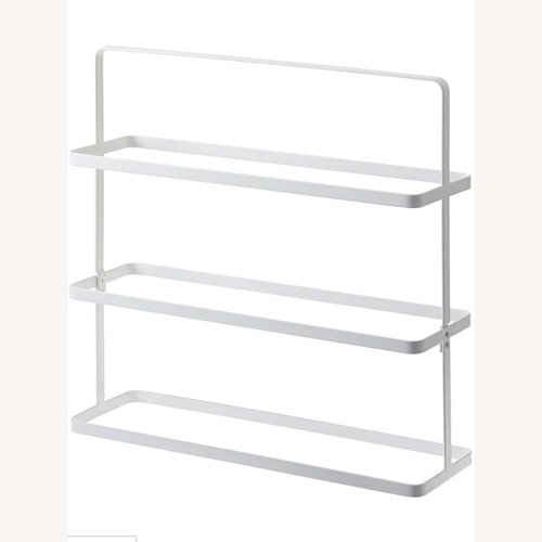 Used West Elm White Metal Shoe Rack for sale on AptDeco