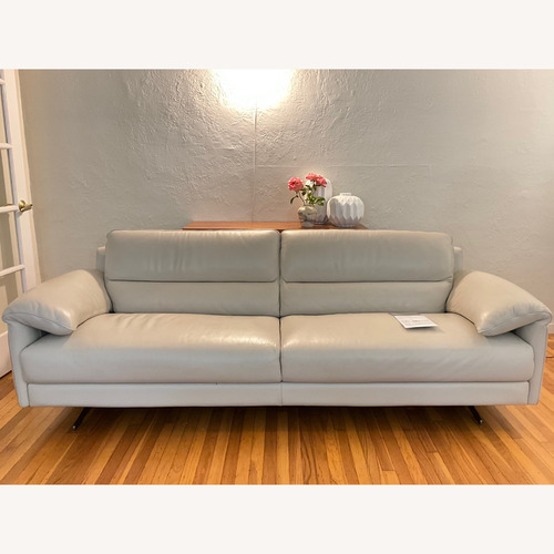 Used Light Gray Leather 3+ Seater Sofa for sale on AptDeco