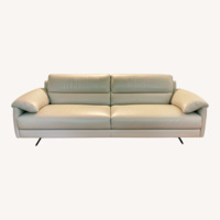 Light Gray Leather 3+ Seater Sofa