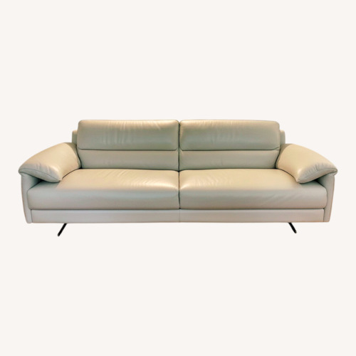Used Light Gray Leather 3+ Seater Sofa for sale on AptDeco