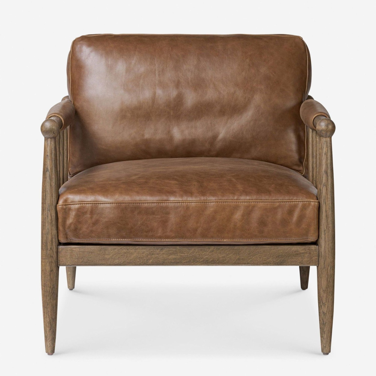 Lulu & Georgia Warren Brown Leather Lounge Armchair - image-1