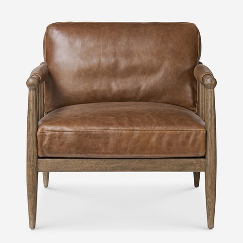 Used Lulu & Georgia Warren Brown Leather Lounge Armchair for sale on AptDeco