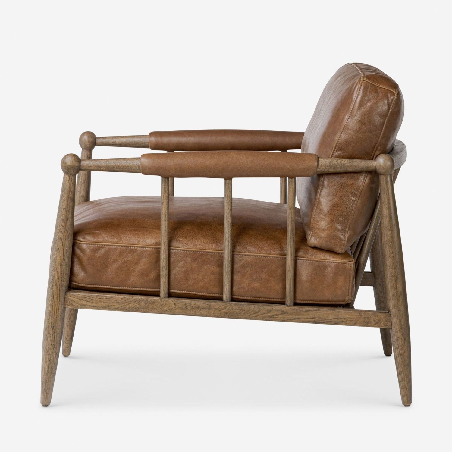 Lulu & Georgia Warren Brown Leather Lounge Armchair - image-3