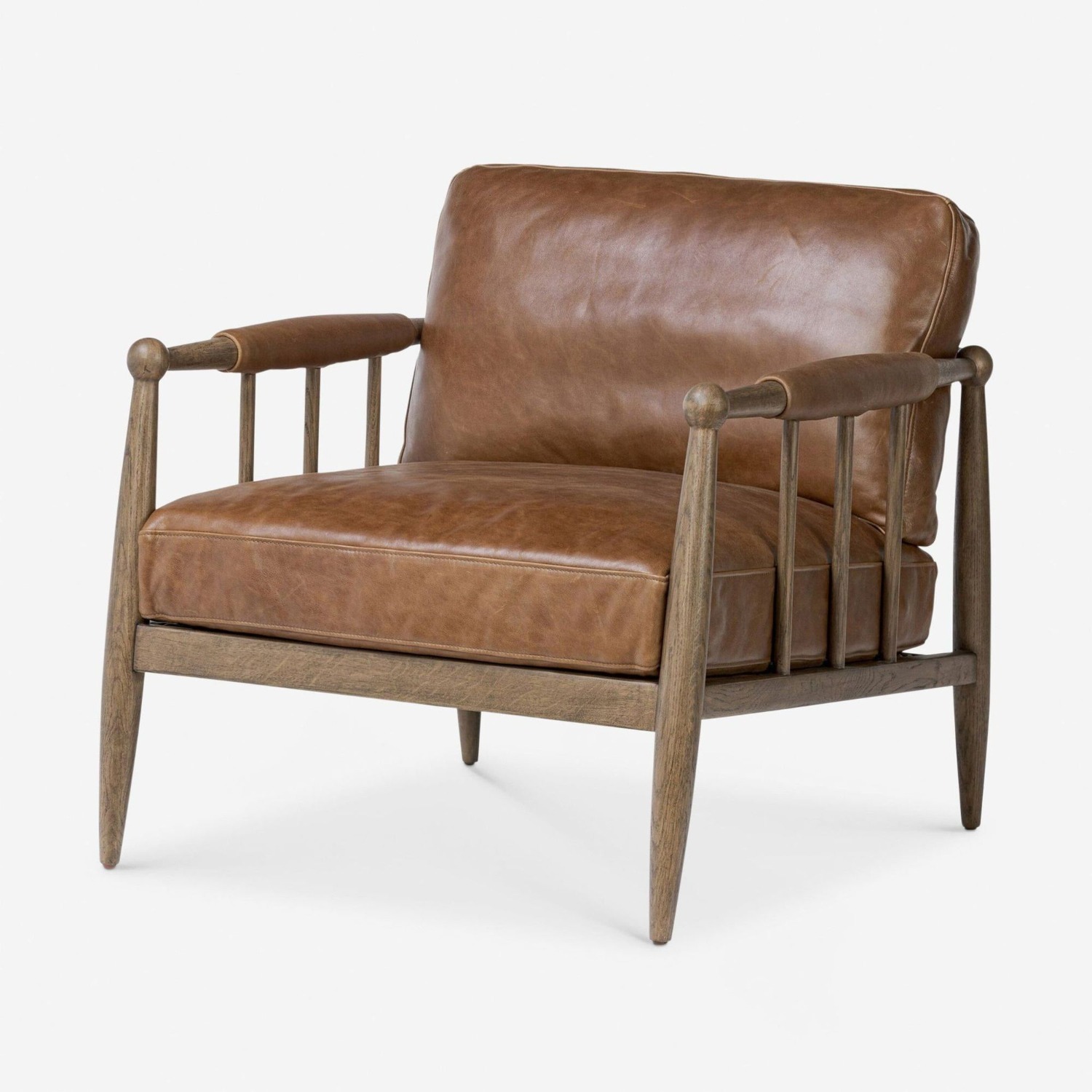 Lulu & Georgia Warren Brown Leather Lounge Armchair - image-4
