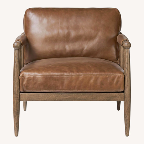 Used Lulu & Georgia Warren Brown Leather Lounge Armchair for sale on AptDeco
