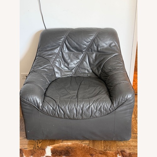 Used Dark Gray Leather Armchair for sale on AptDeco
