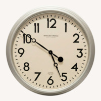 Large Battery Operated Silver Wall Clock