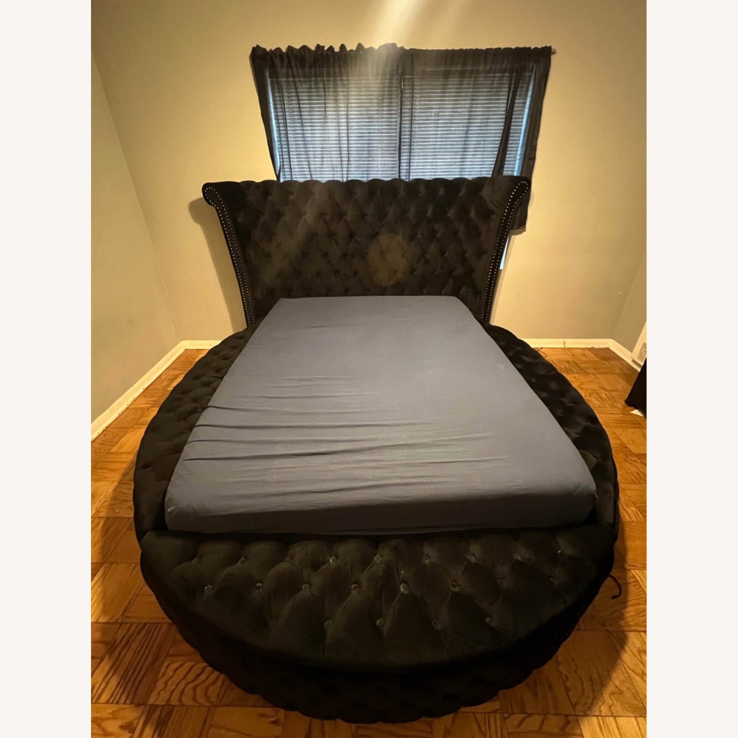 Wayfair Black Suede Queen Bed - image-2