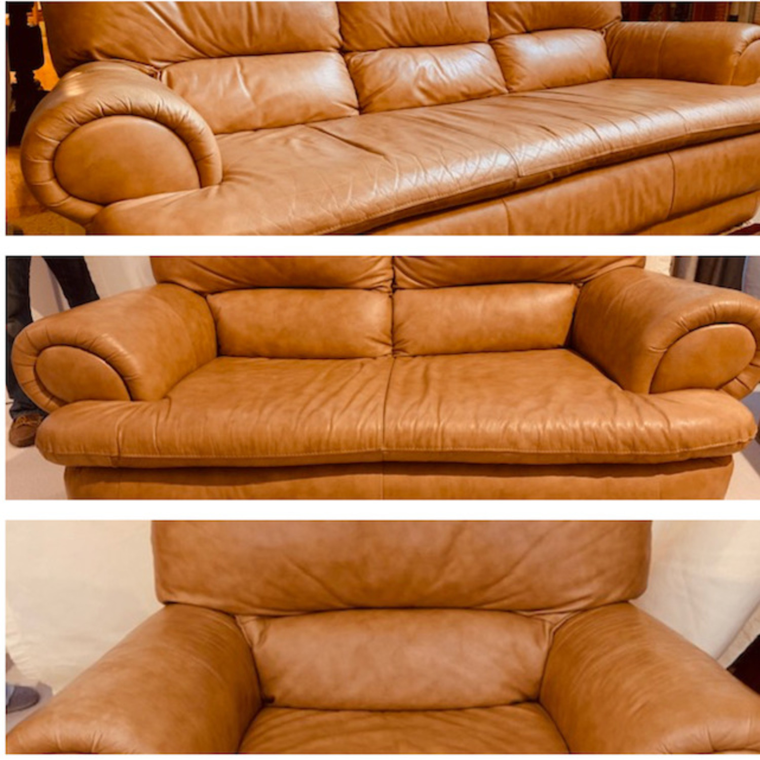 Chateau d'Ax Italian Leather 3 Seater - image-1