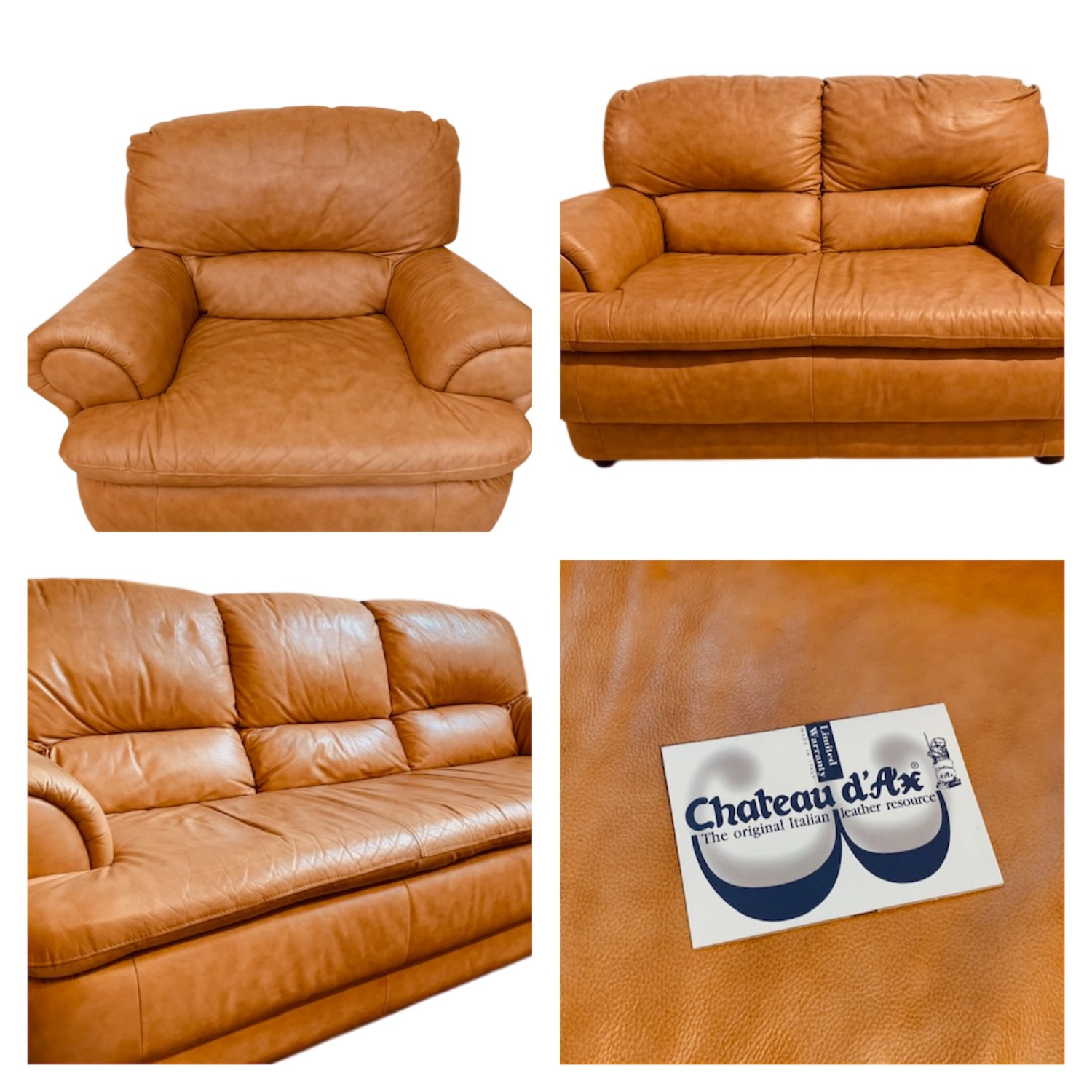 Chateau d'Ax Italian Leather 3 Seater - image-2